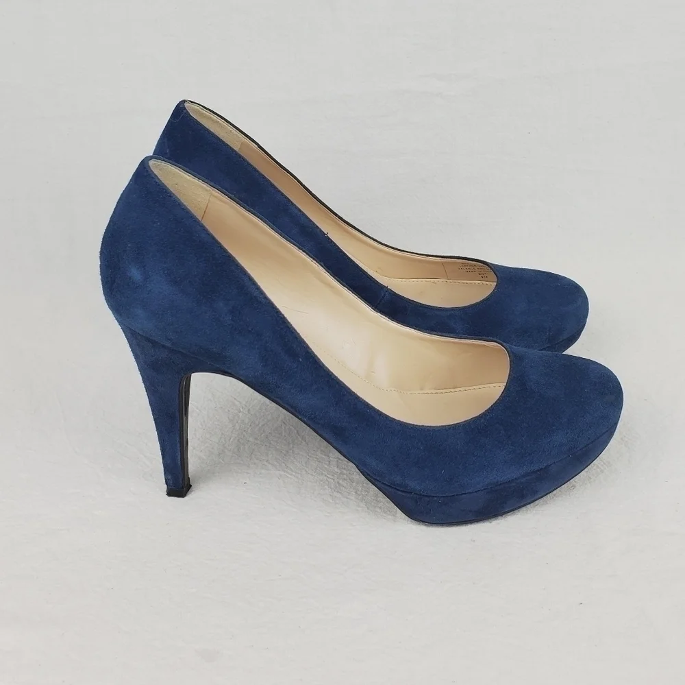 Marc Fisher Sydney blue leather heel pumps size 8.5M